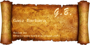 Gasz Barbara névjegykártya